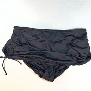 Land’s End  Black Ruched Swim Skirt